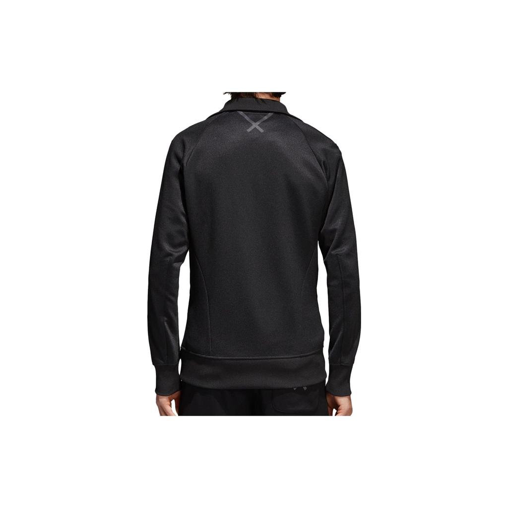 adidas Originals Solid Color Outdoor Casual Sports Polo Long Sleeve Jacket Unisex Jacket Black CD6939