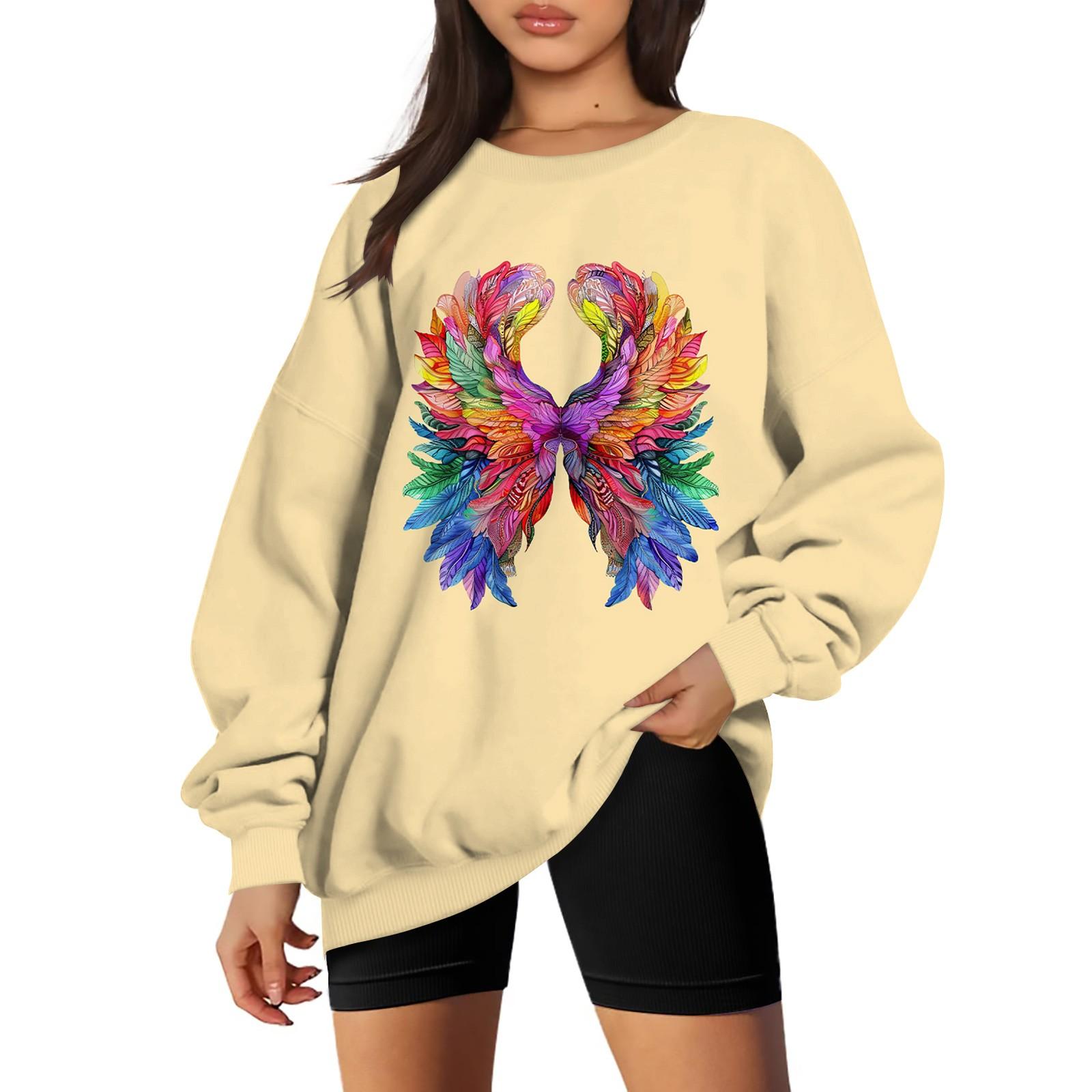 

Женский модный повседневный свитер с заниженной линией плеч, длинным рукавом и круглым вырезом L бежевый