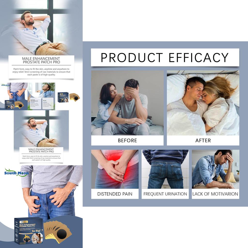 South Moon Mens Body Care Patches Soothe Prostate Discomfort Moisturizing