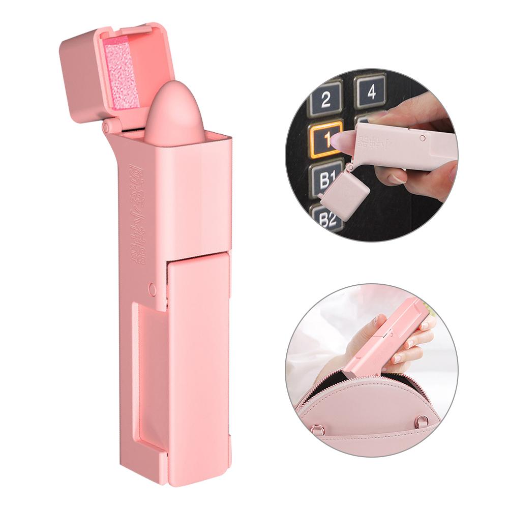 ABS Reusable Portable Lift Handle Artifact Elevator Button Anti Contact Rod Protective Supplies(Pink )