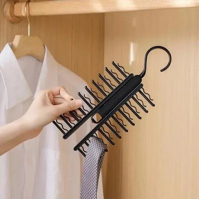 1/2Pcs Tie Storage Hanger Large Capacity Bow Clip Scarf Belt Hanging RackTie Belt Display Holder Wardrobe Household