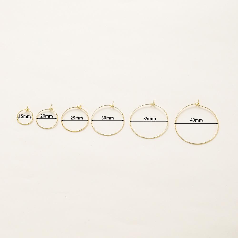 14k/18k Gold-Plated Large Hoop Earrings - Copper DIY Accessories, European & American Style
