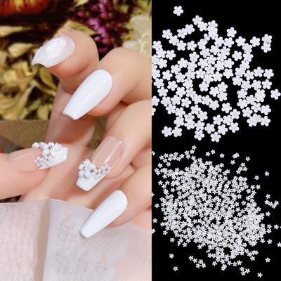 100/500pcs White Cute Decorations Nail Beauty Nail Art Decoration Rhinestones Resin Drill