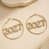 Rhinestone Happy New Year Earrings Elegant Stud Earrings Jewelry 2027 Digital Earrings  New Year