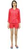 Bimba Button-Down Shirt With Elastic Waist Shorts 2 Pcs Full Sleeve Night Wear