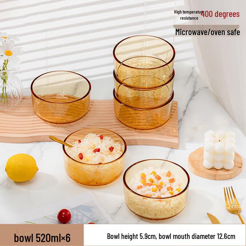 

Gaotaibai Yingxue Amber Glass Bowl Set