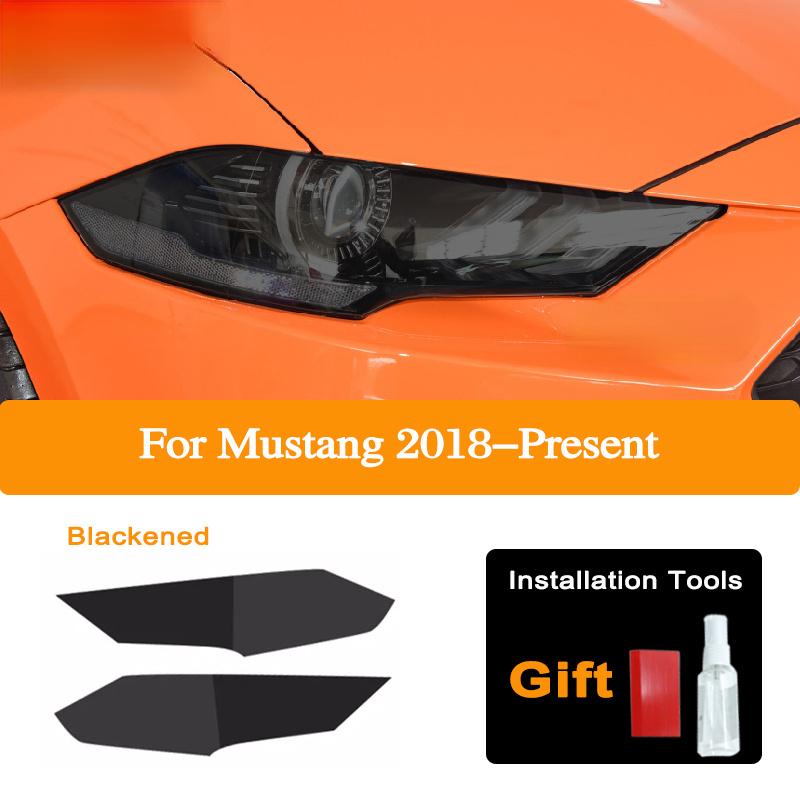 Car Headlight Protective Film For Ford Mustang 2015-Present Shelby GT500 Taillight Tint Black Transparent TPU Sticker Accessorie