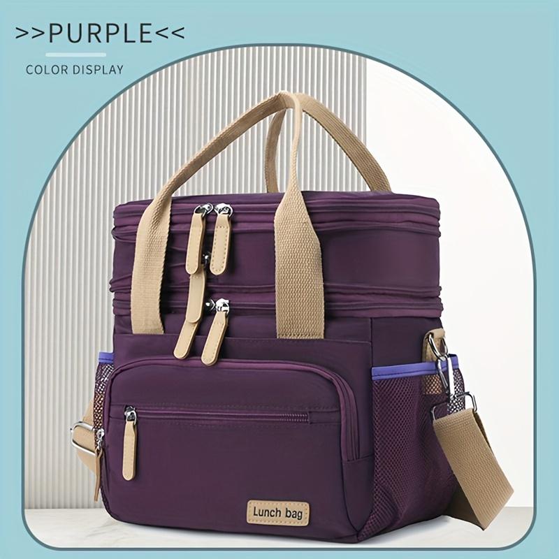 

Large Insulated Lunch Bag, Multi-layer Picnic Tote, Leak-proof & Fresh. Perfect for Work, School & Outdoor! Shop Now. фиолетовый