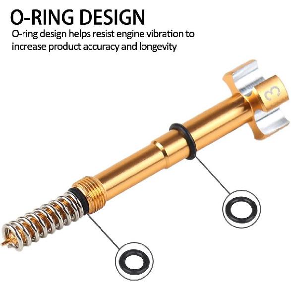 Air Fuel Mixture Screw CNC Adjust Carb FCR Air Screw Compatible with KEIHIN Carburetor Four-Strokes FCR Carbs Motorcross Motorcycle(gold)