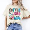Café é um abraço na caneca Camiseta Amante de Café Latte Camiseta Unissex Areia Branca Esporte