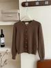Women's thick solid color knitted cardigan sweater women's popular gold buckle small cardigan commuting versatile multi-color optional