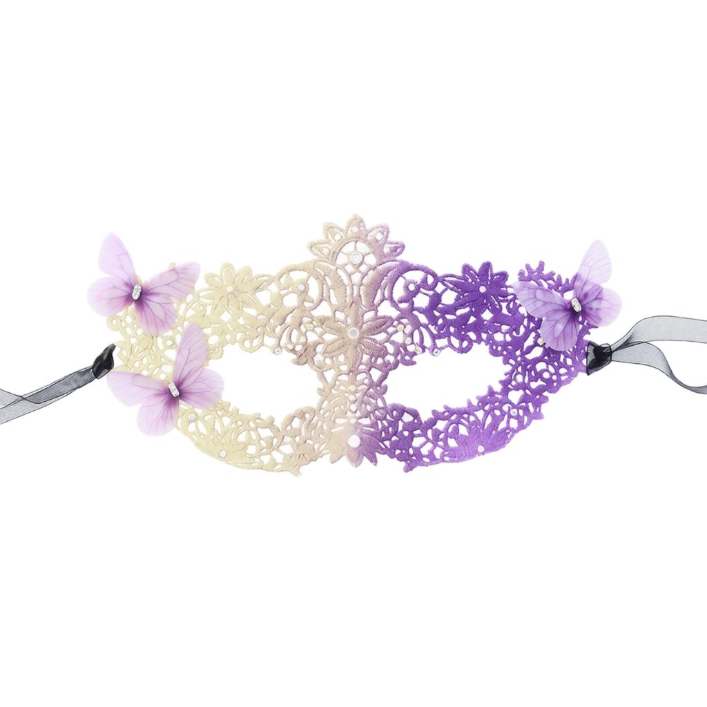 Halloween Lace Masquerade Half Face Party Accessory Gold Purple Gradient