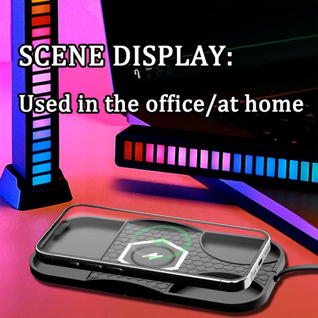 Wireless Car Charger Cordless Charging Pad Anti-Slip Phone Charger Non Slip Base Portable for Pickups Trucks Scooters Sedans