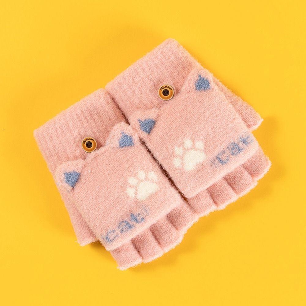 Gloves Autumn Winter Gloves Women Flip Gloves Kids Knitted Gloves Outdoor Gloves