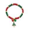 Christmas Charm Crystal Bracelet for Women Colorful Beaded Bell Xmas Tree Snowman Santa Claus Fashion Bangles Festival Zircon