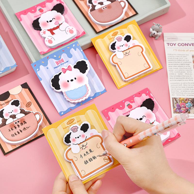 Cute Office School Supplies dog note cartoon high looking removable sticky paper student stationery message sticker Memo Pad