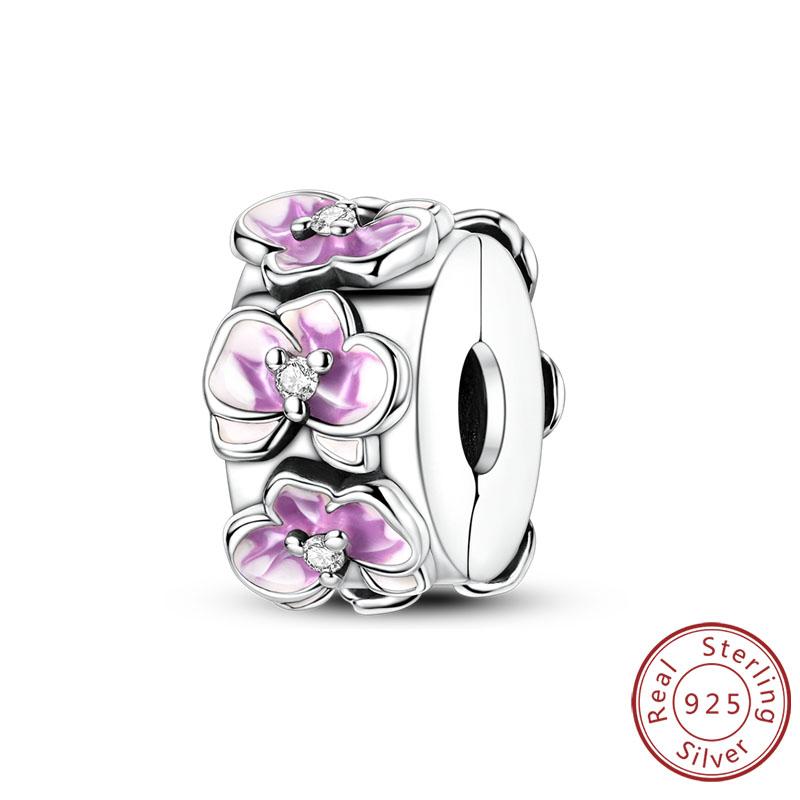 Charms Copper Love Bow Four-Leaf Clover Heart Rose Panda Cat Charms Beads Pendant Fit Original Bracelet Diy Jewelry