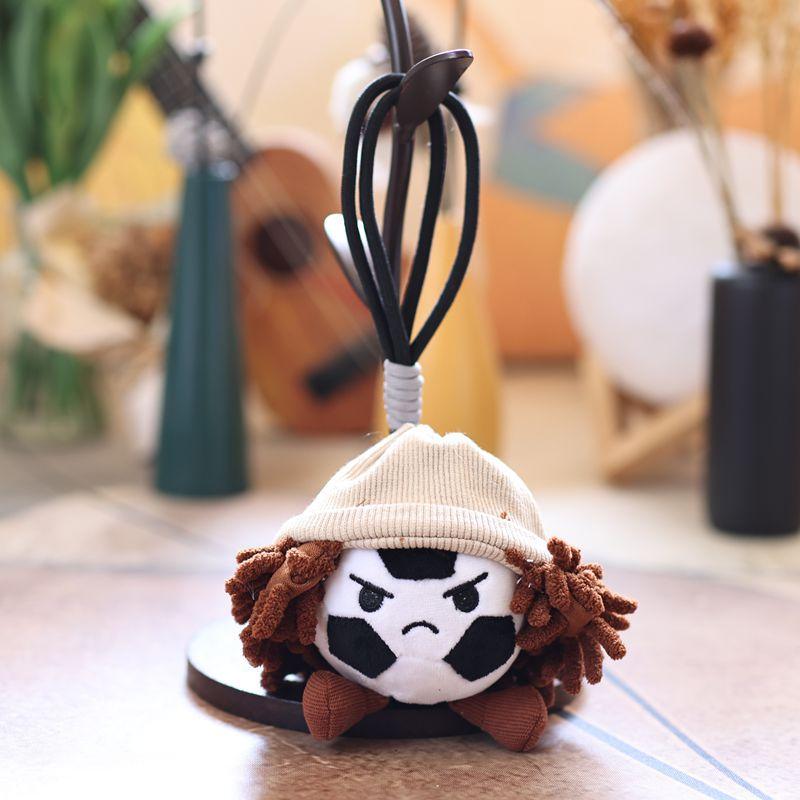 13Cm New Emoticons Ball Sports Plush Doll Keychain Simulation Dreadlocks Soccer Basketball Plush Pendant Bag Charms Toy
