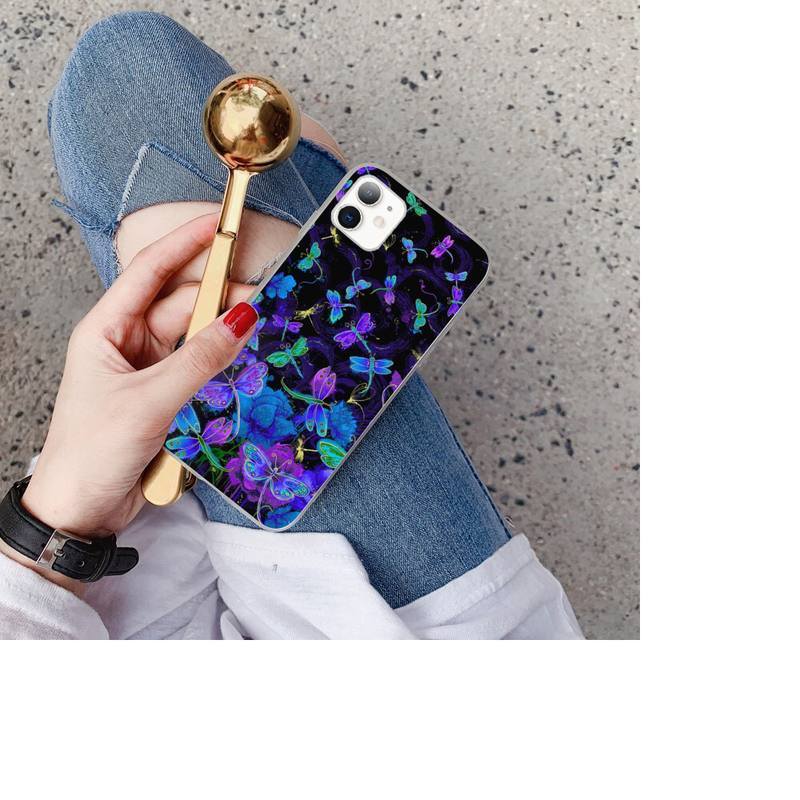 YNDFCNB Dragonfly Custom Soft Phone Case for Iphone 13 X XS MAX 6 6s 7 7plus 8 8Plus 5 5S SE 2020 XR 11 11pro Max