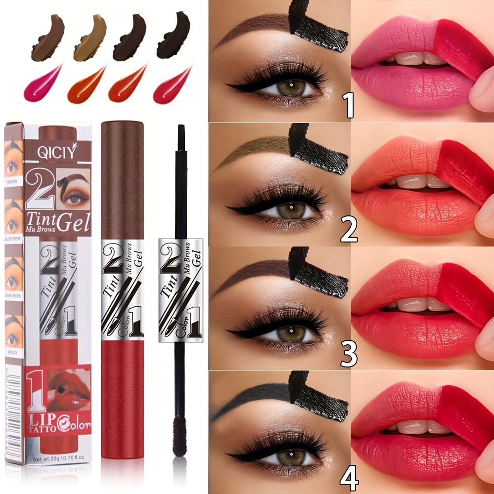 Gel per sopracciglia e tinta labbra 2 in 1 Strappabile Cosmetico Combinato Lunga Tenuta Colore Intenso Resistente al Sudore Trucco Peeling