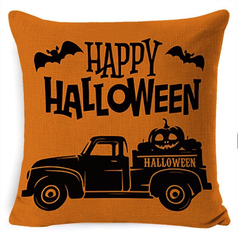 New Halloween Pumpkin Lumbar Pillow Printed Pillow Linen Pillow Cover Cushion Cover Decoration
