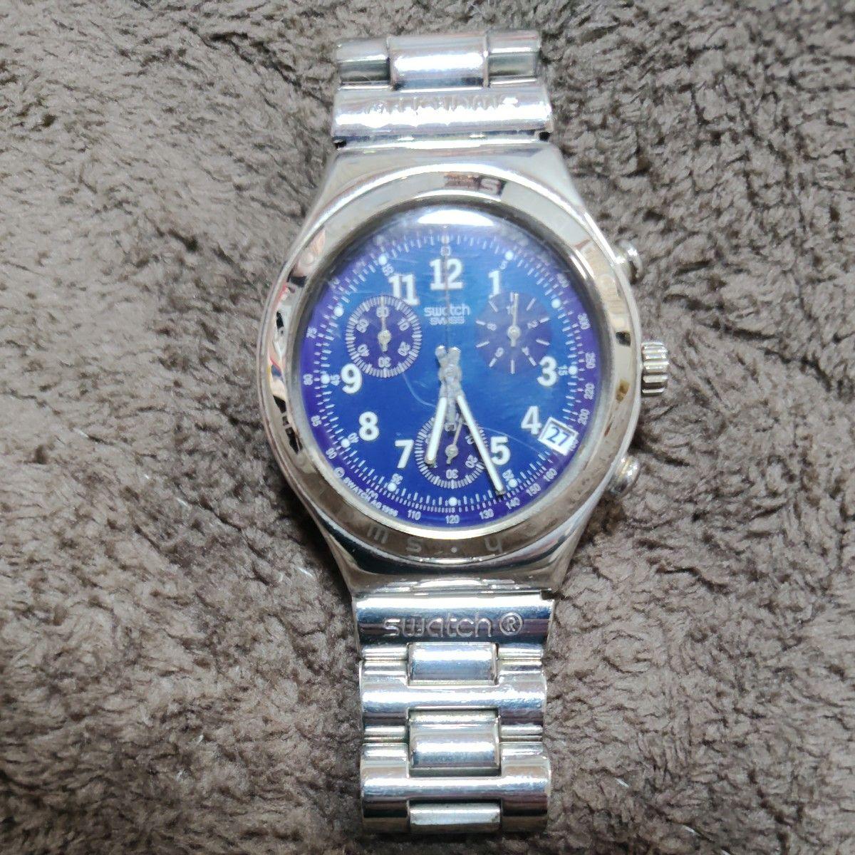 Used Swatch Chronograph Blue Dial Quartz Watch