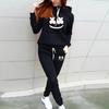 New Autumn and Winter European and American New Sports and Leisure Printing Pullover Hooded Sweater Sweatpants Set Sweater Plus Trousers