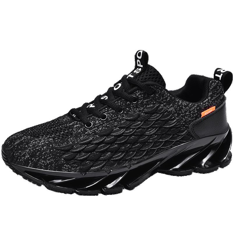 2025 Men s Breathable Flyknit Mesh Running Shoes – Stylish, Lightweight, Casual Sports Sneakers Size 47 42 чёрный