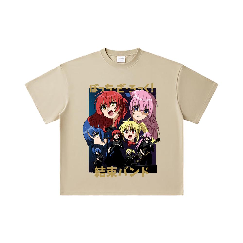 260 GSM Double Yarn 32 Count 100% Cotton Bocchi The Rock V1 Print Unisex Heavy Cotton T Shirt