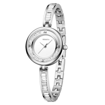 Crystal Bracelet Watch Bangle Watch with Analog Roman and Sparkling Silver Fashion A Perfect Gift for and Women's Display, Diamonds, Alphabet, Design.