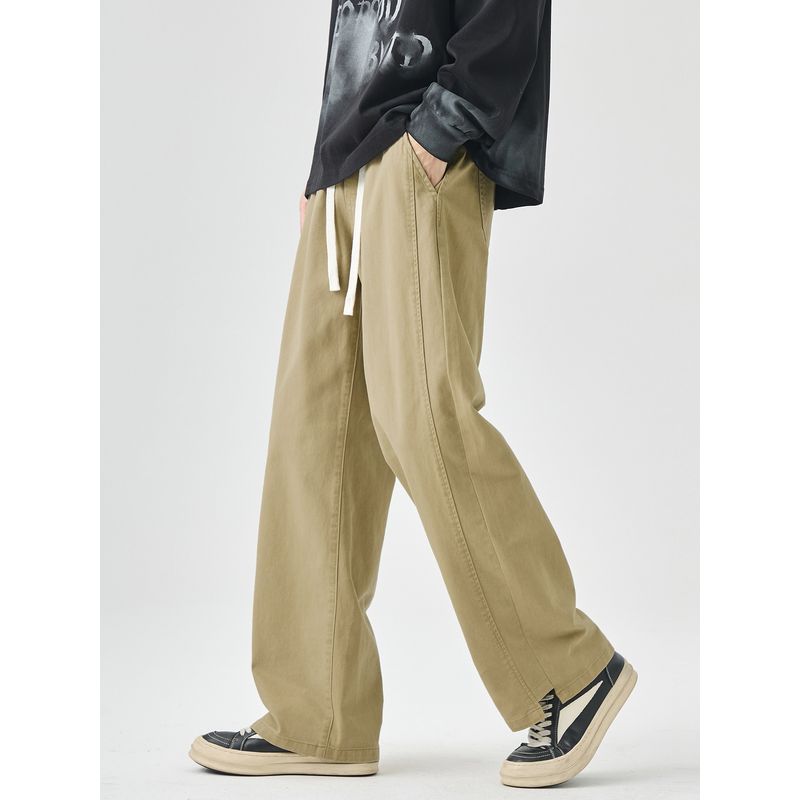 Wassup Pure Cotton Fleece-Lined Cargo Pants for Men, New Autumn and Winter American-Style Loose Straight-Leg Casual Thickened Long Pants