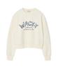 WACKY WILLY Women'S Typographic Crop Sweatshirt Cream