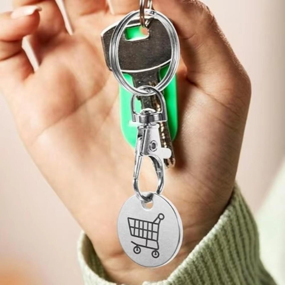 Metal Cart Key Key Chain Mini Trolley Keychain New Key Ring  Supermarket Use