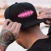 Pink Sound Wave Graphic Baseball Cap Unisex Adjustable Flat Brim Hip Hop Street Style Outdoor Hat