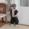 Korean Style Baby Boy Autumn Outfit Set: Hooded Vest & Sweatshirt Casual Wear (2025 New Arrival)