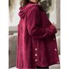 Women's Autumn Winter New Style Corduroy Loose Hooded Jacket
