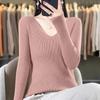 2024 Spring/Autumn Women's Slim Fit V-Neck Long Sleeve Knitwear - Korean Style Trendy Base Layer