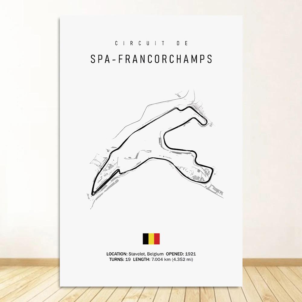 Classic Black And White Vintage Wall Art Formula 1 Imola Monaco Monza Circuit HD Oil On Canvas Posters And Home Decor Gifts