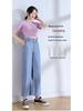 Summer 2025 Women's Slimming Wide-Leg Denim Pants - High Waist, Korean Style 