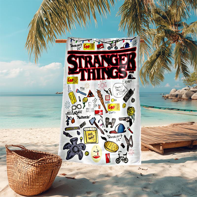 Halloween horror thriller theme Stranger Things soft beach towel outdoor camping vacation swinging beach scarf decorative blanket B2