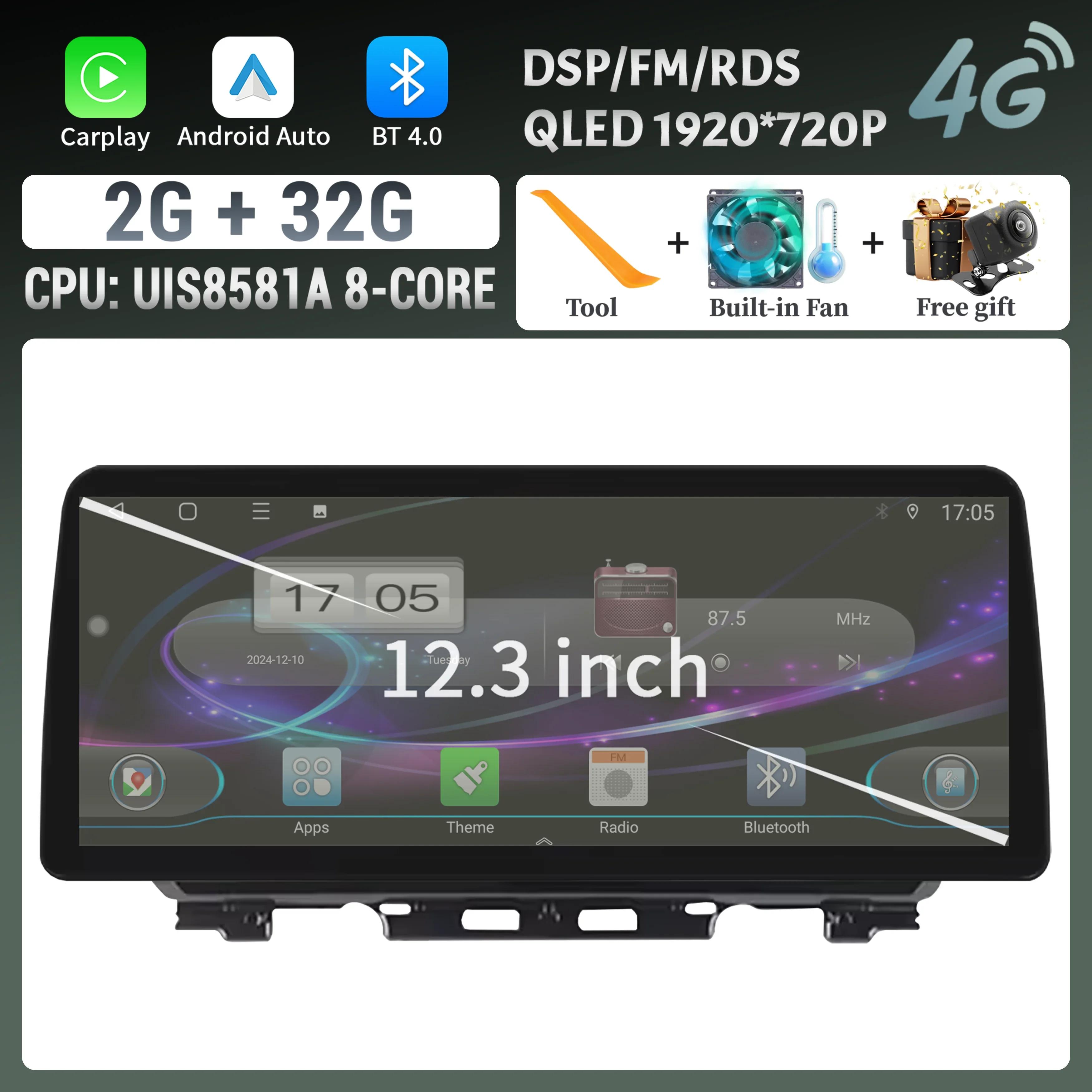 

For Suzuki Jimny 2018-2020 Car Radio panel Multimedia 4G GPS BT Android 14 Navigation Car Stereos 12.3″ Screen Stereo CHINA