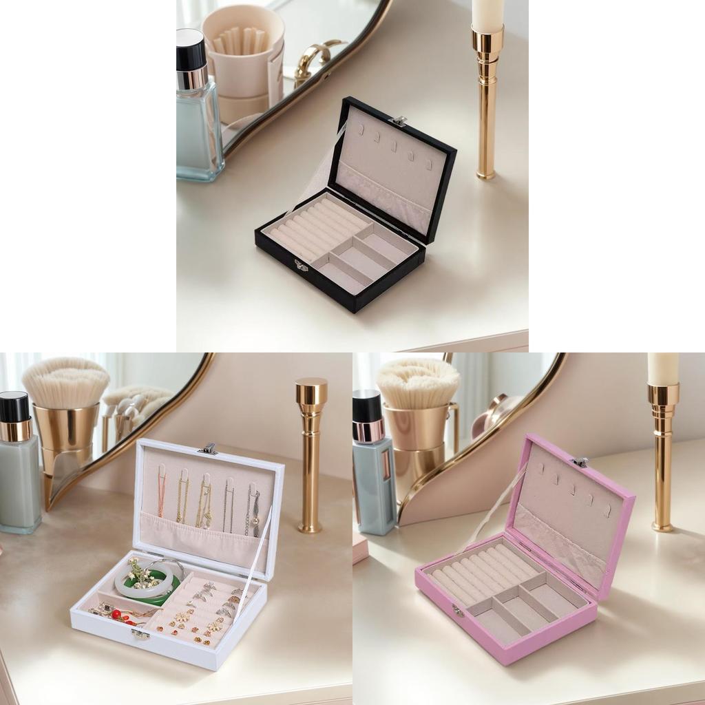 Jewelry Storage Box With Leather Cover For Travel And Gift Giving