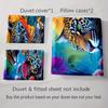 Leopard Floral Design. Bedding Duvet Cover Sets Duvet Covers Pillowcases Gifts (1 * Duvet Cover 2 * Pillowcases, Without Duvet Insert)