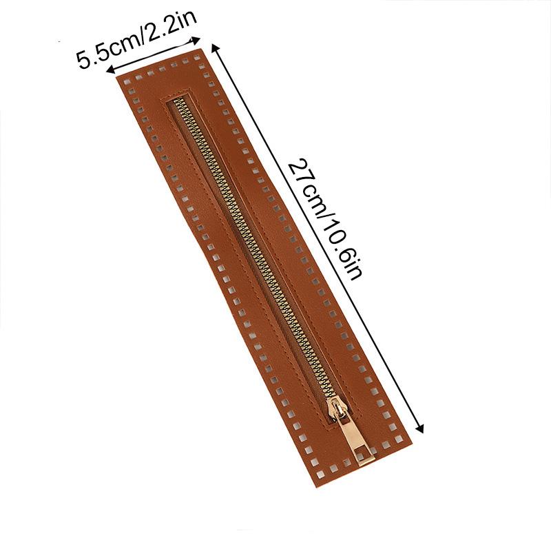 1PC PU 27cm Craft Supplies High Quality Double Sided for DIY Bags Leather Zipper Solid Zipper Sewing Accessories