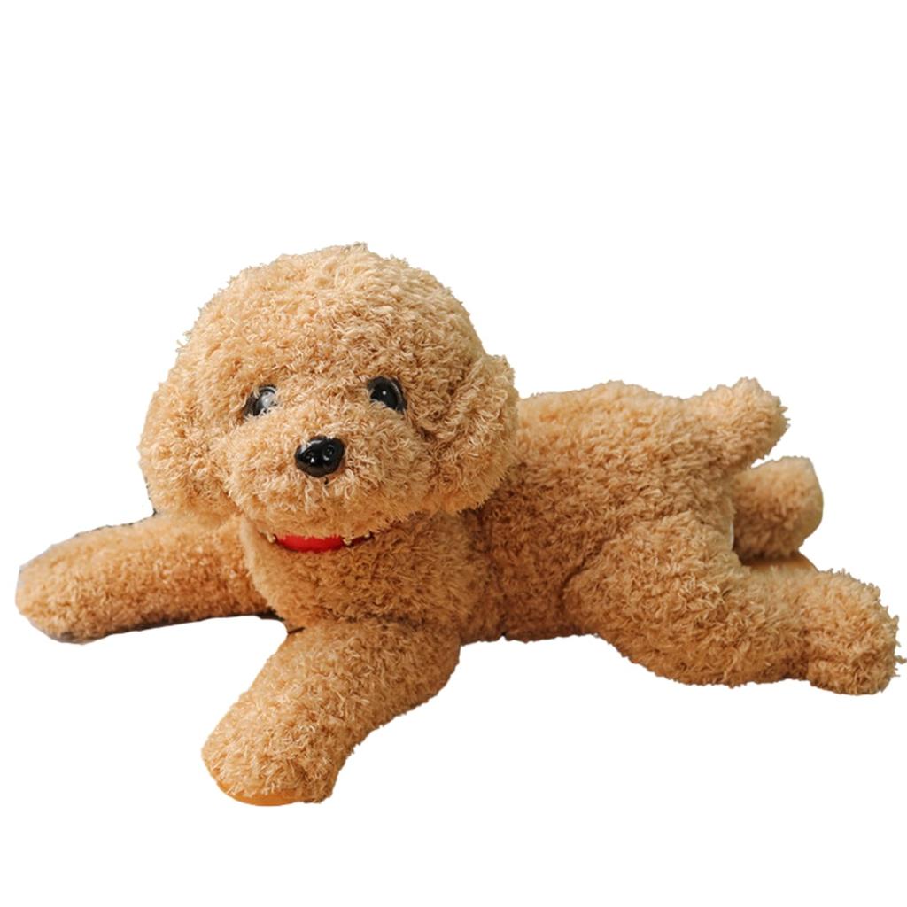 [S.T.S.G] Realistic Plush Toy Poodle Cushion, Cute and Fluffy, Soothing Toy Poodle (Brown Toy Poodle: 48cm)