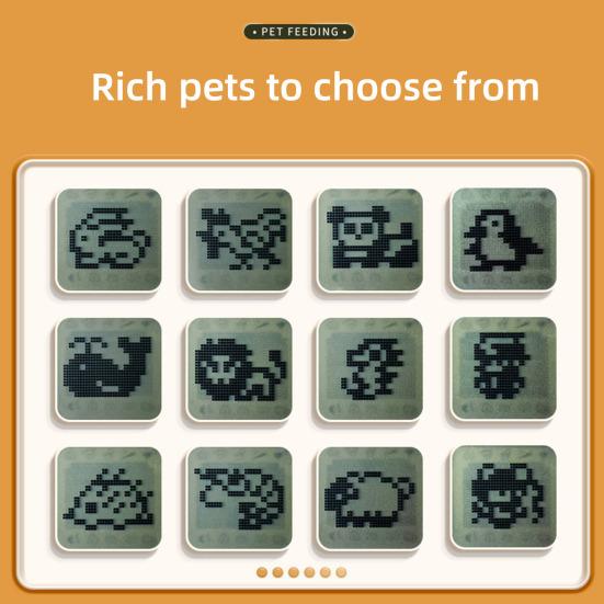 Kids Electronic Digital Pet Toy Cartoon Dinosaur Virtual Pet Game Machine Mini Digital Pet Handheld Game Console Educational Toy