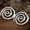 Bohemia Fashion Sliver Color Thread Vortex Symbol Dangle Earrings for Women Simple Retro Beach Mermaid Earrings Jewelry Gifts
