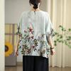 DIMANAF 2026 Große Größen Neues T-Shirt Damen T-Shirts Blumenmuster Locker Lässig Rundhals Damen Oberteile Blusen Hemden Oversize Sommer