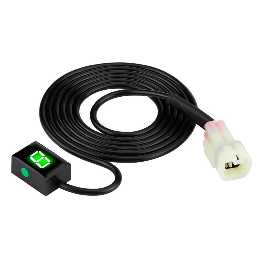 Waterproof Motorcycle Gear Indicator LED Shift Light Gear Indicator Display Speedometer Digital Shift Lever Sensor for Kawasaki (Green Light)