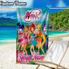 Custom Name Wink Anime Beach Towel - Soft, Ultra-Absorbent Microfiber, Lightweight, Perfect for Beach, Parties, Travel, Camping